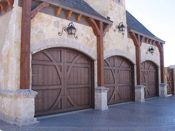 European style garage doors. These are actually overhead doors.