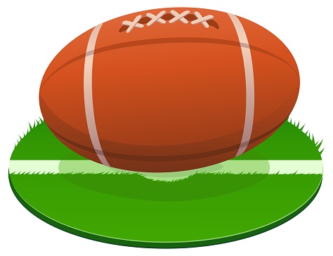 American football helmets on a reflective surface against a white background.