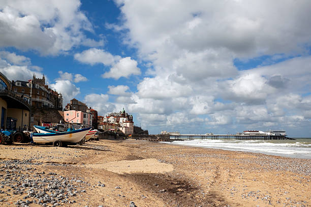 istock Cromer beach with boats and pier 183279209