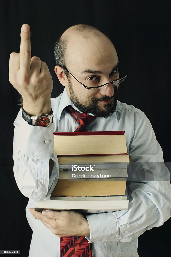 Crazy Professor - Foto de stock de Gesto Obsceno royalty-free