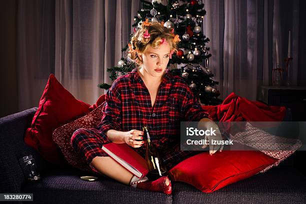 Sad And Lonely Christmas Stock Photo - Download Image Now - 20-29 Years, Adult, Adults Only