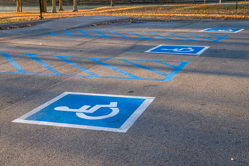 handicapped parking signs in Colbert Ferry Park, Natchez Trace Parkway, Alabama