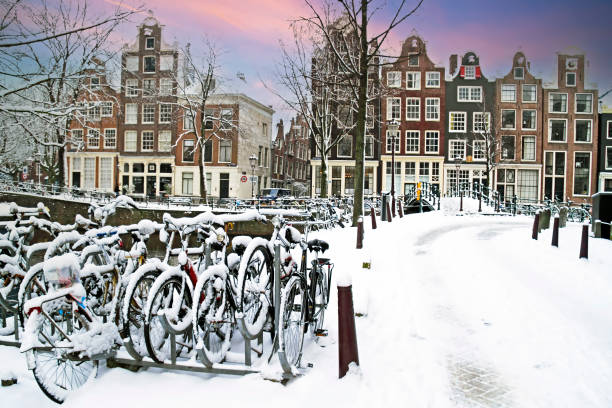 istock Snowy Amsterdam in the Netherlands 1832825148