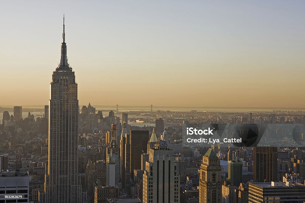 New York City view "New York City view with Empire State Building at dusk, please see also my other images of New York in my lightbox:" Architecture Stock Photo