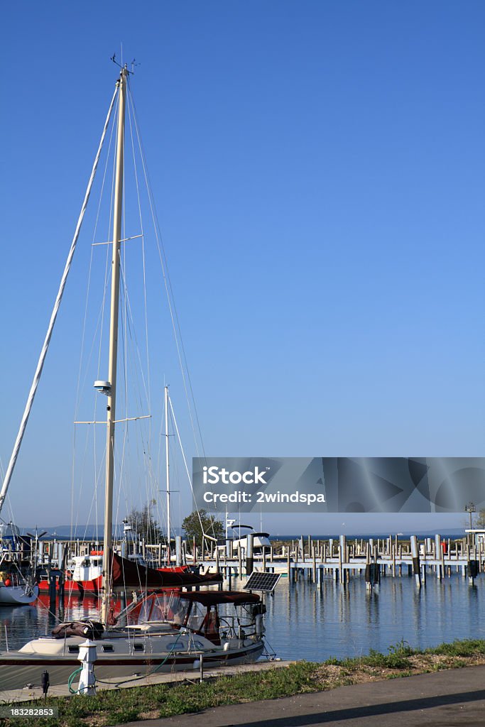 Marina in Mackinaw City, Michigan. - Lizenzfrei Blau Stock-Foto