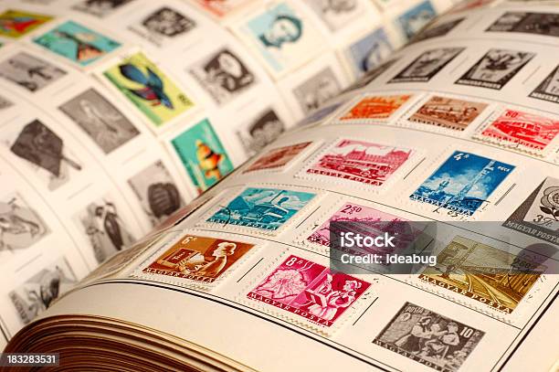 Collecting Vintage Stamps 1 Stock Photo - Download Image Now - Postage Stamp, Stamp Collecting, Collection