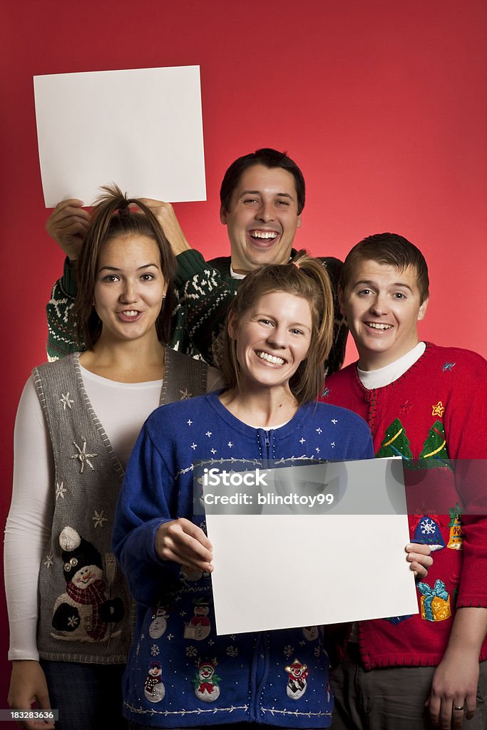 Dos señales jersey navideño grupo - Foto de stock de Suéter feo de Navidad libre de derechos