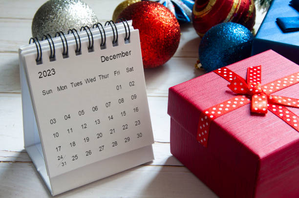 istock Christmas decoration and white December calendar 1832841209