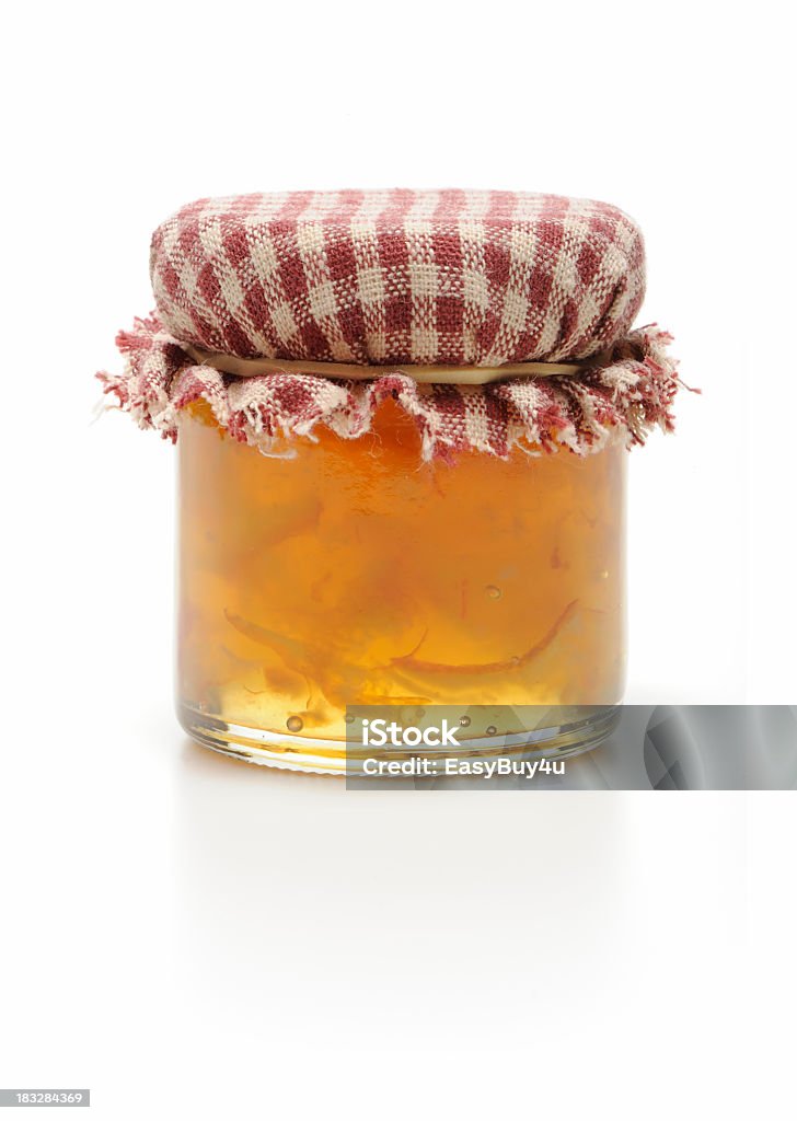 Jar mit Orangenmarmelade - Lizenzfrei Konfitüre Stock-Foto