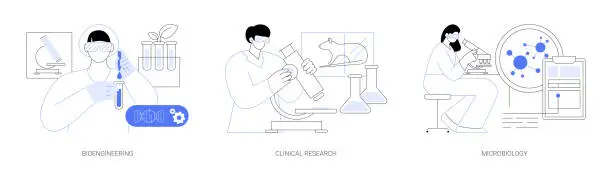 Vector illustration of Medical research isolated cartoon vector illustrations se