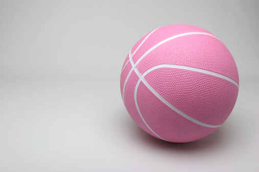 A pink basketball