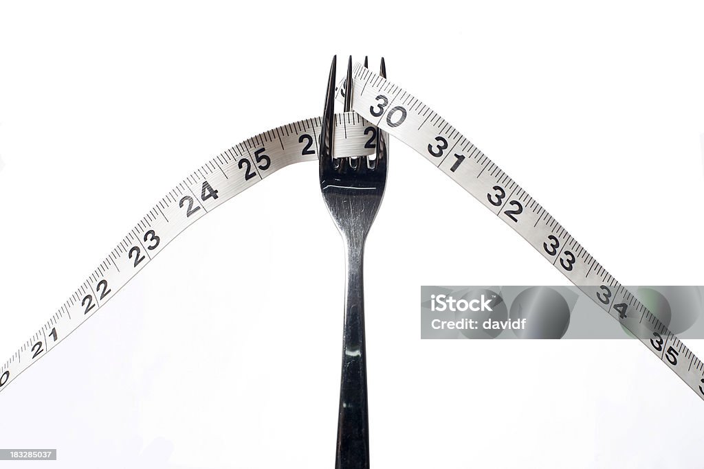 ForkTape Fork with tape - weight loss metaphor Loss Stock Photo