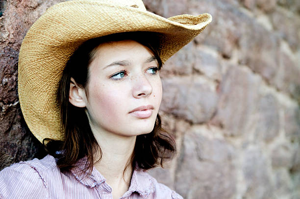 istock Serious Teen Model in cowboy hat 183285129