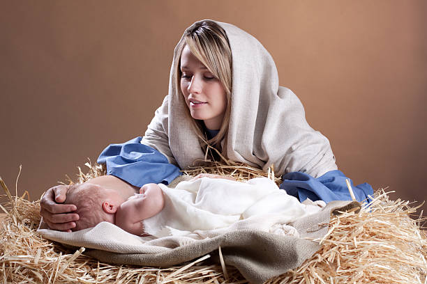 istock Nativity Scene with Mary and Baby Jesus 183285319