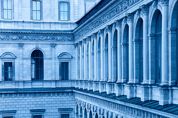 XXXL - colonnade in front of a wonderful townhouse from the 19th century - blue toned - camera canon 5D mark II - unsharped RAW - adobe colorspace
