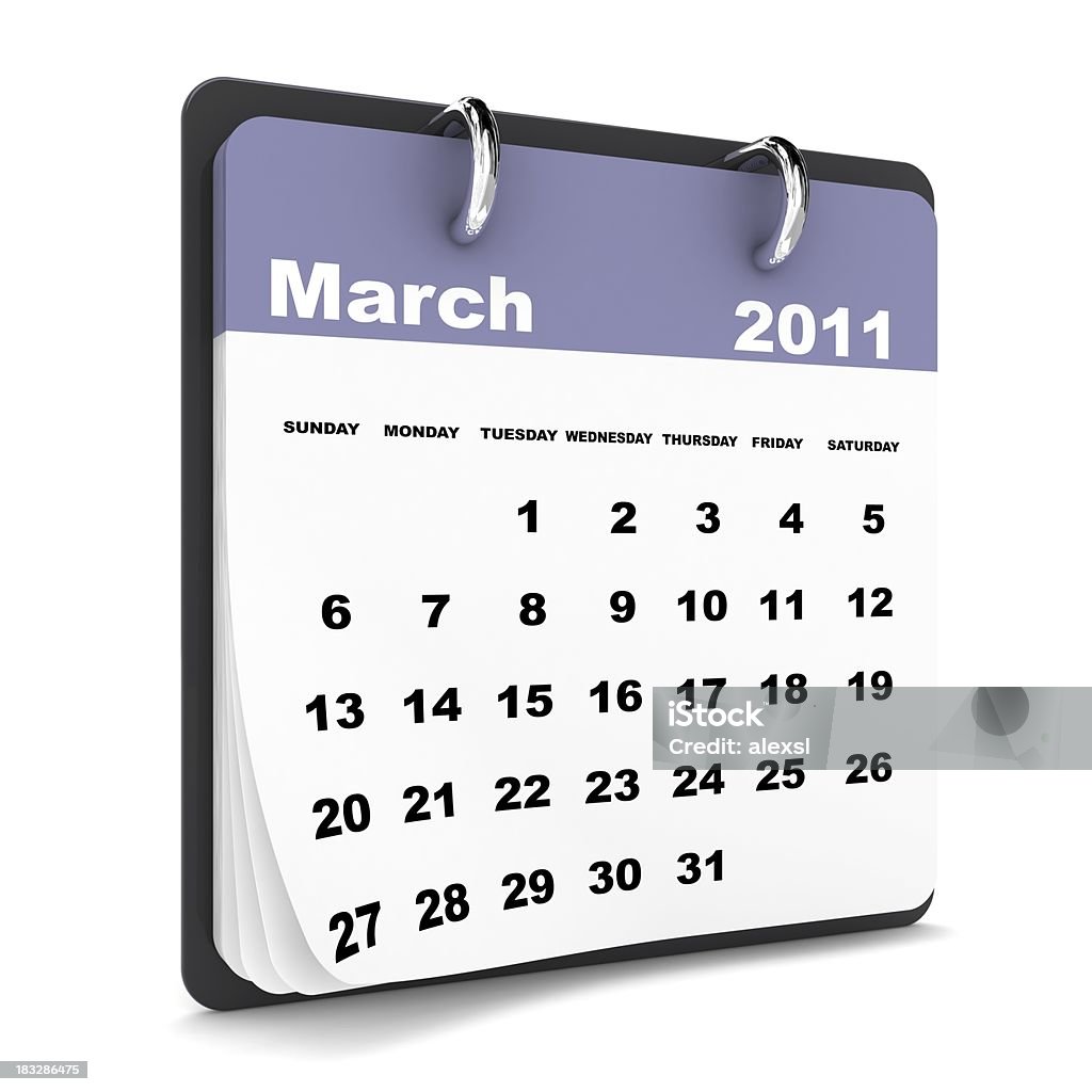 Marzo 2011-Calendario serie - Foto stock royalty-free di 2011