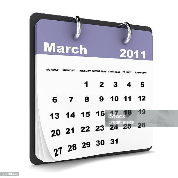 Calendário De Março De 2011série - Fotografias de stock e mais imagens de 2011 - 2011, Calendário, Forma