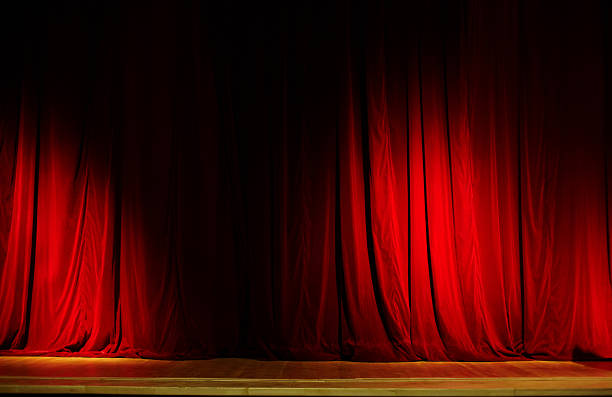 cortina vermelha. xxl - curtain stage theater stage red imagens e fotografias de stock