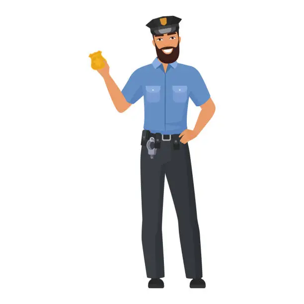 Vector illustration of Male police character