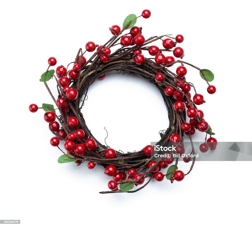 Christmas wreath Chistmas wreath isolated on white. Berry Stock Photo