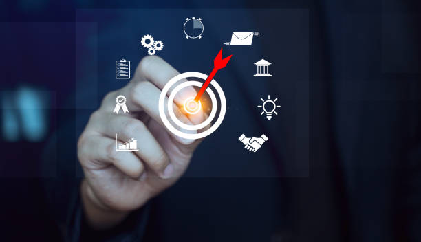 istock Business goal setting concept, Target Growth development planning, Organizational growth and objectives, strategy planning ,Targeted growth of the organization. 1832874624
