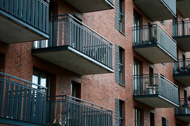 istock Facade of residential building with balconies 1832879498
