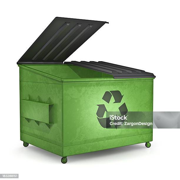 재활용 대형 산업 폐기물 수거통에 대한 스톡 사진 및 기타 이미지 - 산업 폐기물 수거통, 컷아웃, 금속