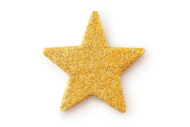 Gold star. Christmas decoration. Photo with clipping path.Similar photographs from my portfolio: