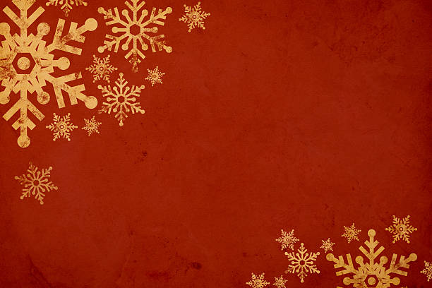 Snowflakes Red Background stock photo