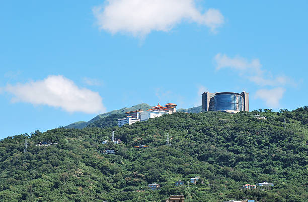 Afternoon sun shines on the historic buildings of the downtown skyline of Burbank, California, USA.