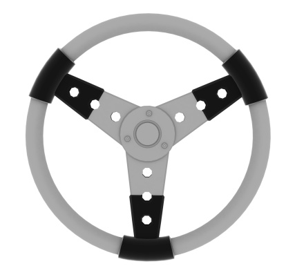 Steering wheel in isolated background and high resolution.