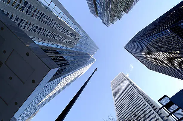 Photo of Office buildings and skyscrapers taken from ground level