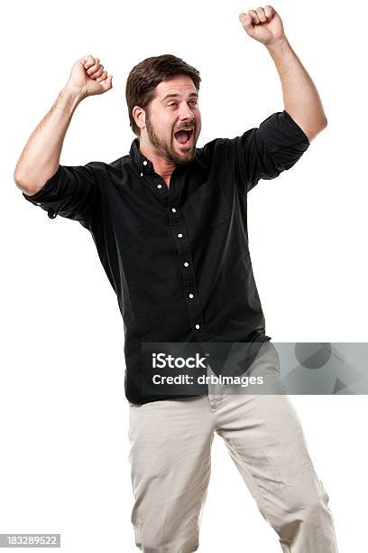 Entusiasmado Homem Balançando Fists - Fotografias de stock e mais imagens de Adulto - Adulto, Dançar, Ficar de Pé