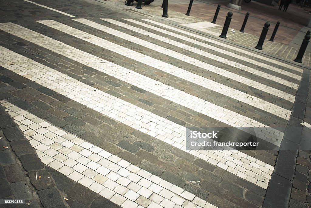 Leere Zebrastreifen street an der rush hour - Lizenzfrei Region Brüssel-Hauptstadt Stock-Foto