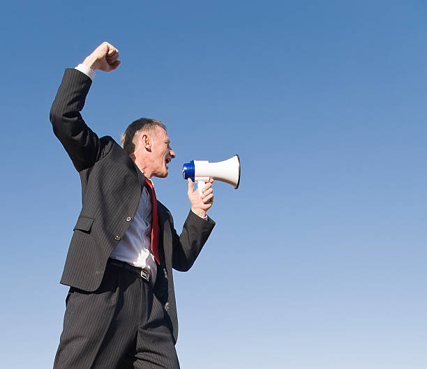 istock Senior Businessman with Megaphone. 183290635