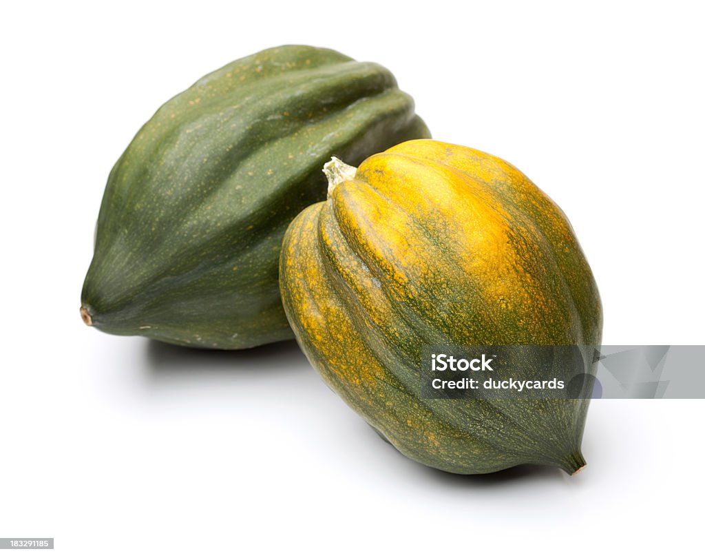 Bolota Squashes isolada no branco - Foto de stock de Abóbora Acorn royalty-free