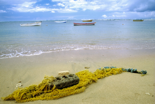 an old fishing net on a Pueto Rican beach