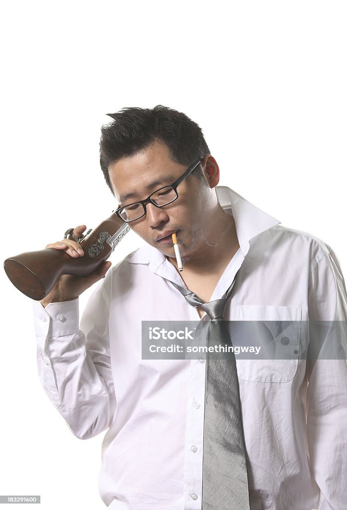 businessman and gun 25-29 Years Stock Photo