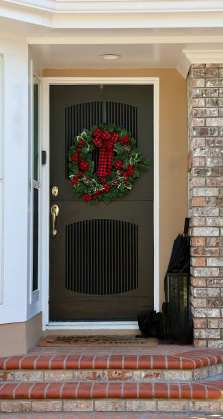 istock Elegant front door with Holiday decor 1832918022
