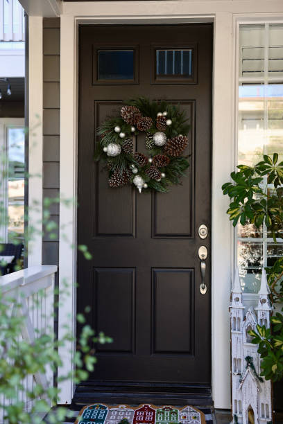 istock Elegant front door with Holiday decor 1832918024