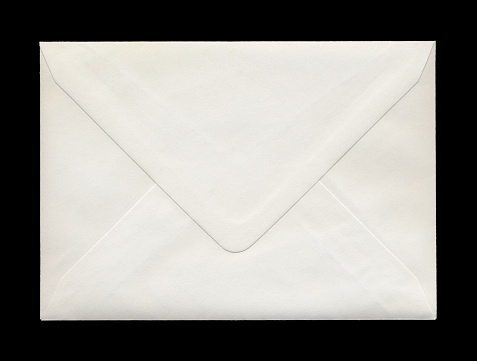 Back of closed white envelope.