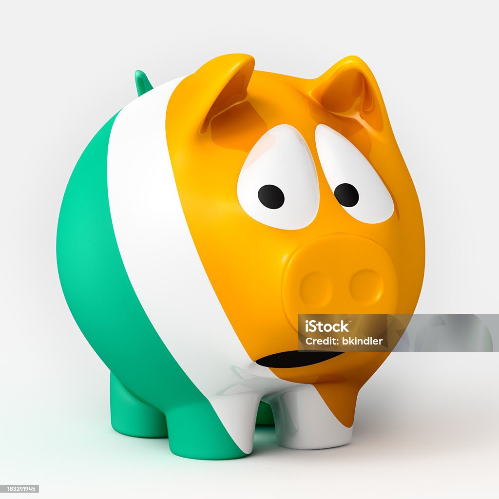 Medo Irish Piggy Bank - Foto de stock de Bandeira royalty-free