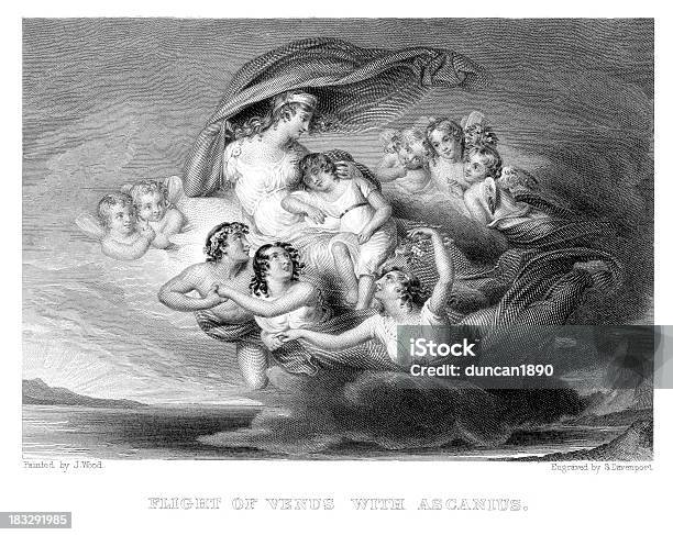 Vol De Vénus Avec Ascanius Vecteurs libres de droits et plus d'images vectorielles de Ange - Ange, Aphrodite - Déesse grecque, Vénus - Déesse romaine