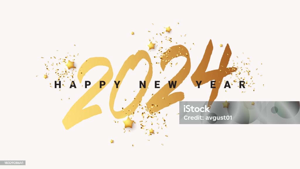 Happy New Year 2024 Banner Stock Illustration - Download Image Now ...
