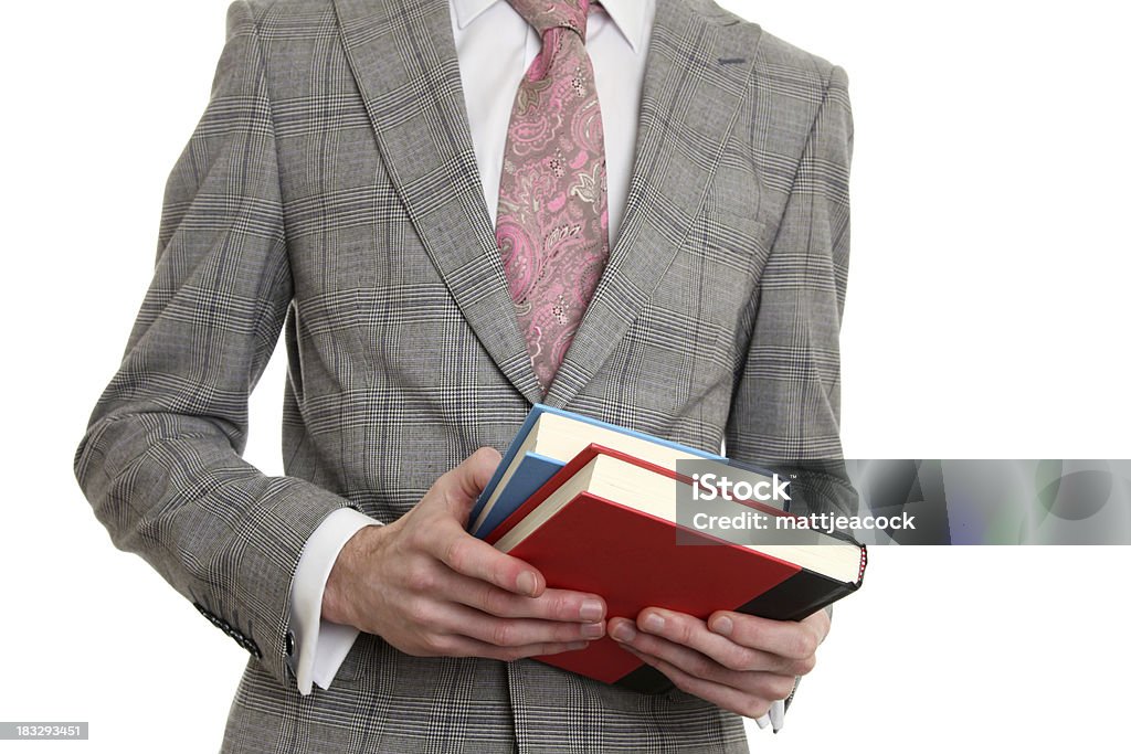 Homem de negócios em Terno segurando livros - Royalty-free Adulto Foto de stock