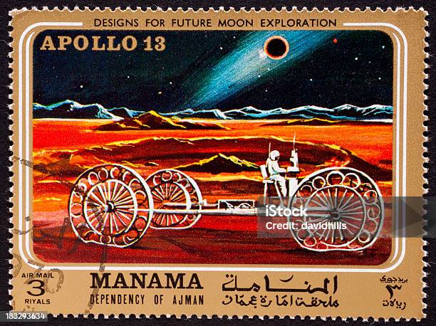 Apollo 13 Mission On Manama Stamp Stock Photo - Download Image Now - Outer Space, Astronaut, Horizontal
