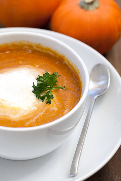 Pumpkin Bisque Soup stock photo