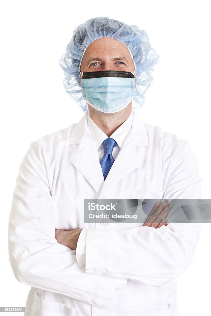 ハッピーな男性医/白背景で医者が分離されている - 1人のロイヤリティフリーストックフォト