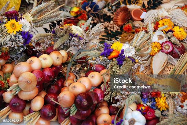 Cebolla Plaits Desde El Mercado Tradicional Weimar Foto de stock y más banco de imágenes de Cebolla