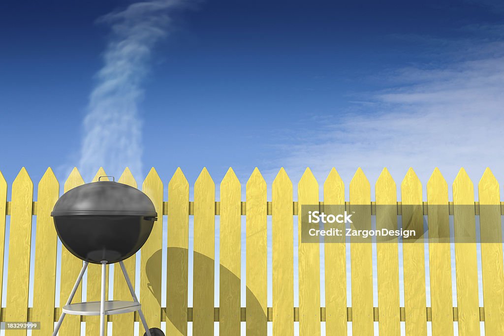 Cortile con Barbecue - Foto stock royalty-free di Ambientazione esterna